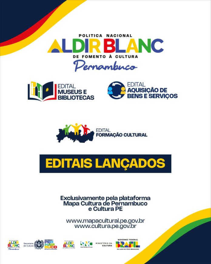 As chamadas públicas, viabilizadas por meio da Secretaria de Cultura de Pernambuco (Secult-PE), já estão disponíveis no Mapa Cultural de Pernambuco